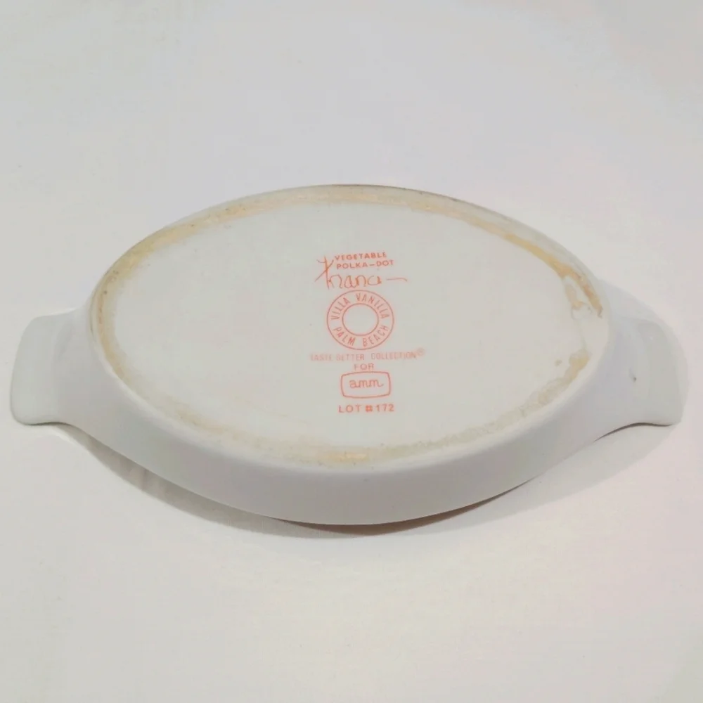 Vintage Franci Vegetable Polkadot Side Dishes Villa Vanilla Taste Setter